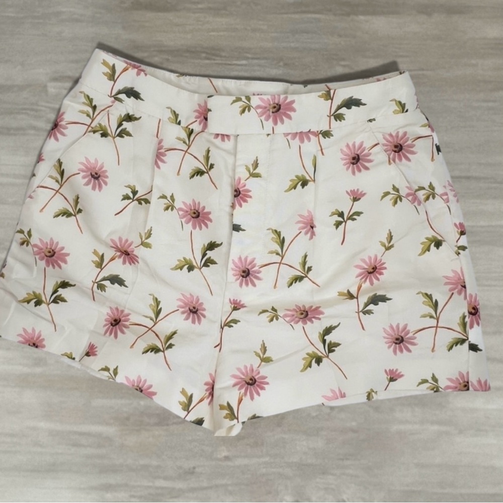 REDValentino Floral Daisy Faille Shorts Lace-Up Back IT 38 US 2/4 - Picture 4 of 7